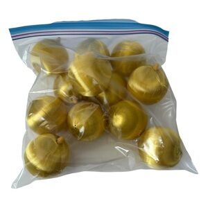 Vintage Gold Satin Christmas Ornaments (Set of 12)